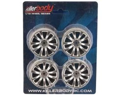 Killerbody 10-Spoke 1/10 On-Road Wheel Set (Chrome) (4) (3mm Offset) w/12mm Hex 7 Killerbody 10-Spoke 1/10 On-Road Wheel Set (Chrome) (4) (3mm Offset) w/12mm Hex -Pro Boat Sales Shop klr 48265 2